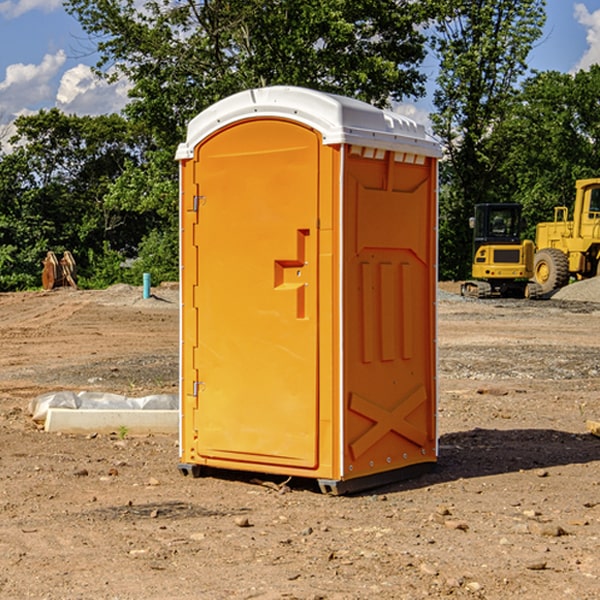 how often are the portable toilets cleaned and serviced during a rental period in Redfield